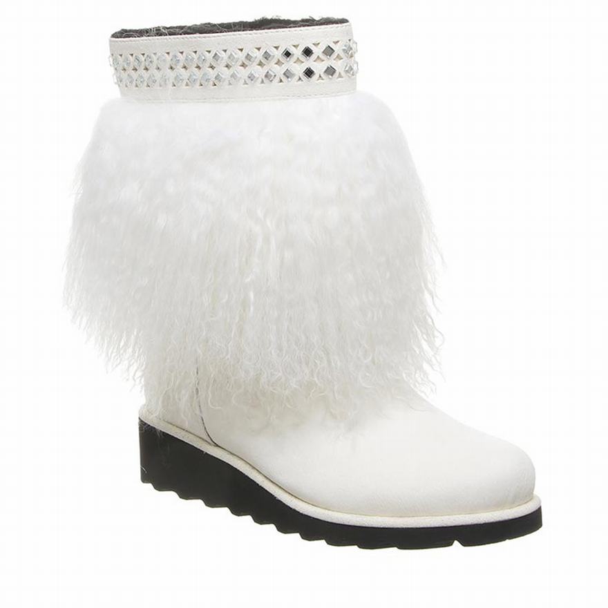 Bearpaw Elise Ankle Boots UK - Women's Boots White ||WNLTZI-683||